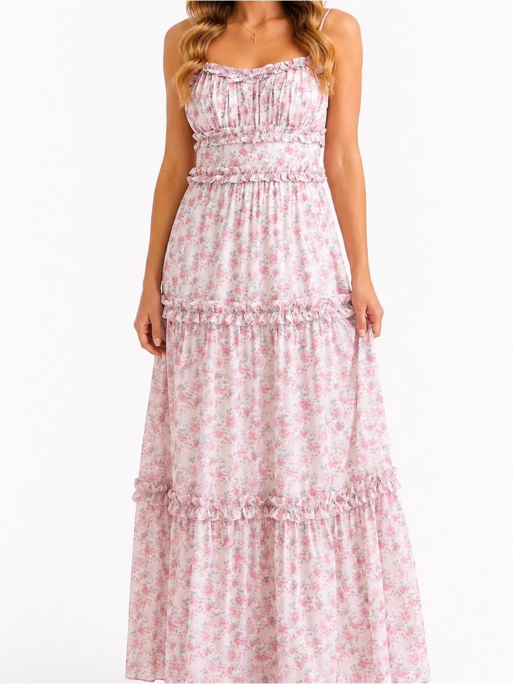 NEW Altar’d State Greer Floral Ruffle Maxi Dress Size Medium Available NWT